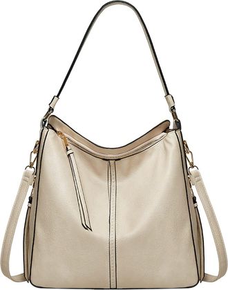 Generic Stylish Womens Large Designer Bag Elegant Faux Leather Bucket Purse for Ladies Everyday Use and Fashionable Outfits (White, One Size)