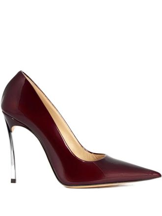 Casadei 100mm Superblade patent leather pointed stiletto pumps - Red