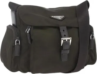 Prada Pre-owned Cross Body Bags, female, Green, Size: ONE SIZE Pre-owned Nylon Cross Body Bag
