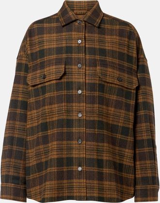 Loro Piana Camicia Darby in lana e cashmere a quadri