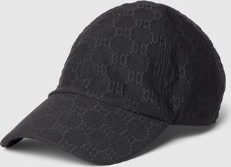 Gucci Embossed GG Jersey Baseball Hat, Black, Fabric