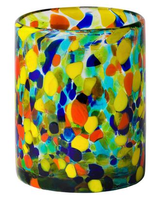 10 Strawberry Street Set Of 6 Carnival Dof Handblown Mexican Glasses