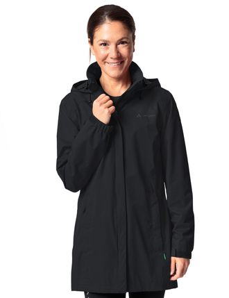 Vaude Regenjacke VAUDE WOMENS ESCAPE PARKA, Damen, Gr. 34, schwarz, Obermaterial: 100% Polyester, Jacken Regenjacke, l&auml;ngerer Schnitt, mit verstellbarer, im