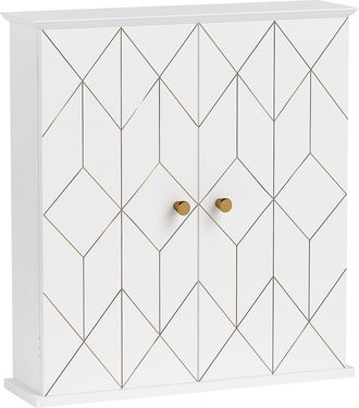 HOMCOM Bathroom Wall Cabinet - Wall Cupboard with Adjustable Shelf - White | TJ Hughes