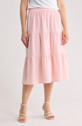 Renee C Tiered Midi Skirt in Pink at Nordstrom Rack, Size X-Small