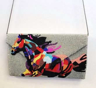Ricki Designs Womens Beaded Bag In Flying Horse
