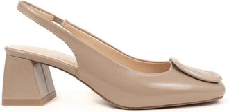 Sergio Moretti Klassieke Deels Open Pumps - Dames - Pumps - Beige - 39 EU - Leer - Schoenen