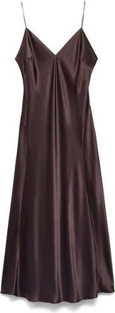 Mango Selection Satin Slipdress in Brown at Nordstrom Rack, Size 4
