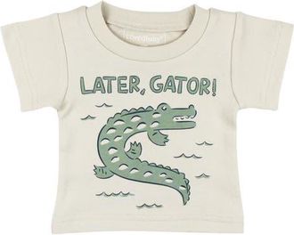 LOvedbaby Boxy Organic Cotton Graphic T-Shirt in Alligator at Nordstrom, Size 18-24M