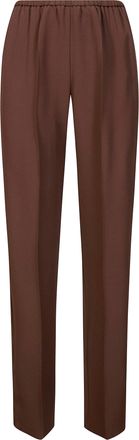 Forte_Forte Rich Brown Elastic Waist Wide-Leg Pants
