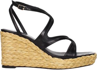 Jimmy Choo London Zeppe Ayla Damess Leer Zwart