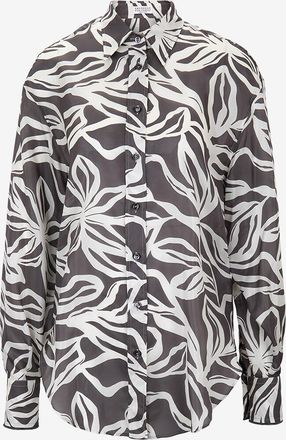 Brunello Cucinelli Weites Seidenorganza-Hemd mit Print Flora
