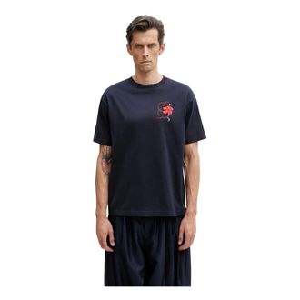 Dr&ocirc;le de Monsieur T-Shirt D Hibiscus Ricamato - - Tops - Uomo - Blu - S