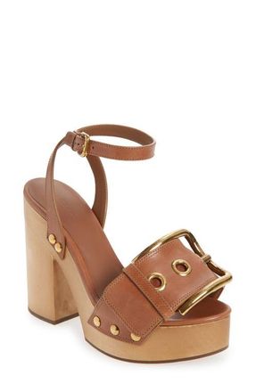 Dolce & Gabbana Ankle Strap Platform Sandal in Cuoio at Nordstrom, Size 11.5Us