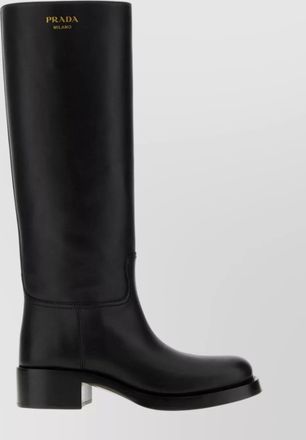 Prada knee-high leather block heel boots