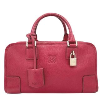 Loewe Pre-owned Handbag - Dames - Pre-owned - Rood - Maat: ONE Size Leer