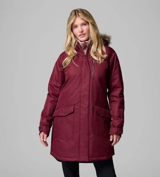 Columbia Suttle Mountain Parka Jacket Womens Rich Wine Insulated JZZ1317