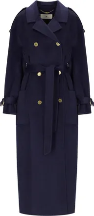 Elisabetta Franchi CAPPOTTO CON CINTURA BLU NOTTE ELISABETTA FRANCHI
