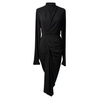 Rick Owens Cocoon midi-jurk in zwart acetaat