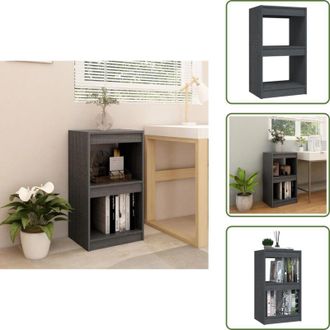 vidaXL The Living Store Libreria Grigia 40x30x71,5 cm in Legno Massello di Pino - Scaffale in legno