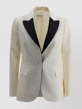 Parosh satin lapel double-breasted jacket