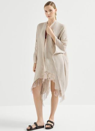 Brunello Cucinelli Linen cover poncho in Beige at Nordstrom, Size One Size Eu