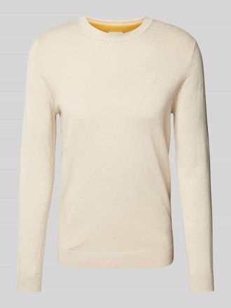 Tom Tailor Pullover mit Rundhalsausschnitt aus reiner Baumwolle in Beige, Größe S