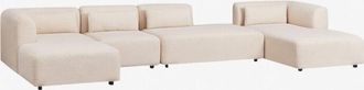 Sklum Sklum - Sof&aacute; Modular Chaise Longue Derecho De 4 Piezas Con Div&aacute;n Y Puff Fogler