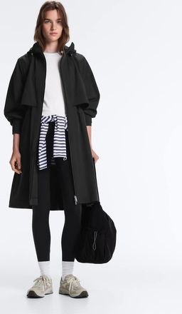 Oysho Giacca impermeabile lunga super leggera 10k nera-Nero