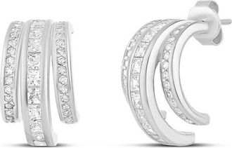 SHYMI Triple Statement Huggie Hoop Earrings in Silver at Nordstrom