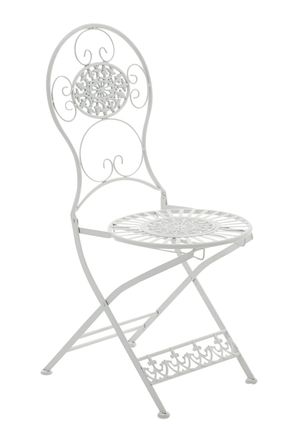 Clp Silla de exterior plegable en Metal Blanco