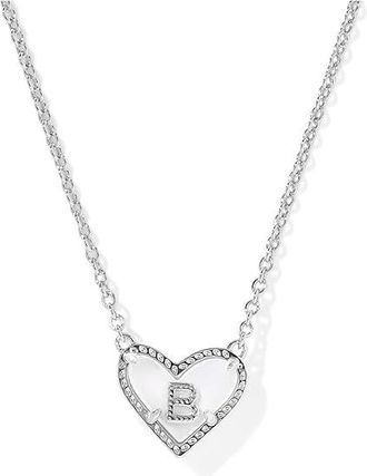 Kendra Scott Heart Letter B Short Pendant Womens Necklace Womens Necklace Silver Ivory Mother Of Pearl, Brass