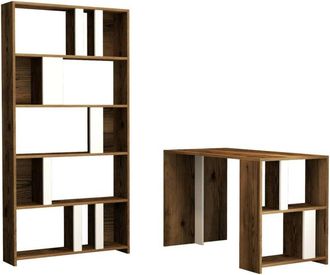 Dmora Escritorio Dpadalin, Escritorio Multiusos, Mesa De Oficina Para Pc, El Plan De Trabajo, 120x60h75 Cm, Nogal Y Blanco - Dmora