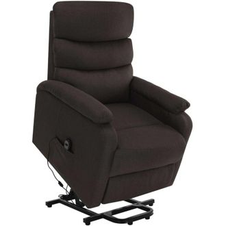vidaXL Silla De Masaje Elevable De Tela Marr&oacute;n Oscuro Vidaxl