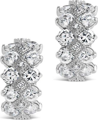 Sterling Forever Cz Lena Statement Hoops