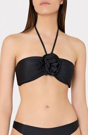 Milly Floral Appliqu&eacute; Halter Top in Black at Nordstrom, Size X-Small
