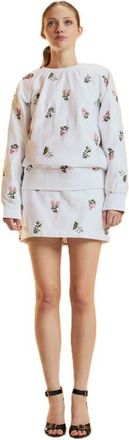 Cynthia Rowley Embroidered Pullover in White at Nordstrom, Size X-Small