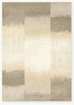 Novatrend Alfombra moderna tejida plana Beige Diam 140 cm