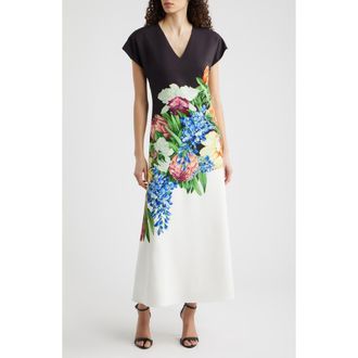 Elie Tahari The Iris Spring Meadow Dress in Spring Meadow Print at Nordstrom, Size 12
