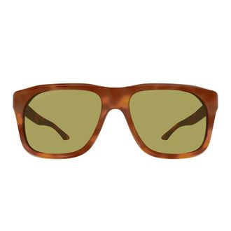 Gucci Square Frame Zonnebrillen - unisex - Zonnebrillen - Bruin - 55 MM - Accessoires