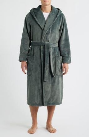 Nordstrom Fleece Hooded Robe in Green Balsam at Nordstrom Rack, Size X-Large/xx-Large