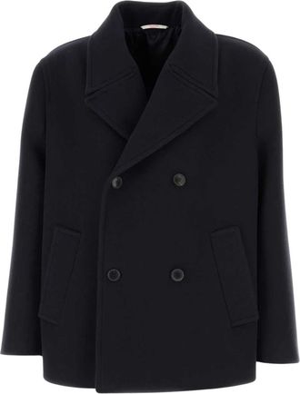 Valentino Garavani Giubbino - Heren - Mantel - Blauw - L - Wol - Jassen