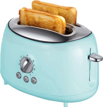 Brentwood Cool Touch 2-Slice Extra Wide Slot Retro Toaster in Blue
