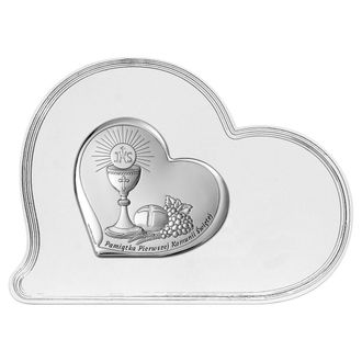OEM Una Imagen De Recuerdo Plateada Con Un Coraz&oacute;n Grabado En Un Panel Blanco. Tama&ntilde;o: 16,1x12cm Sku: Bc6755sf/1s