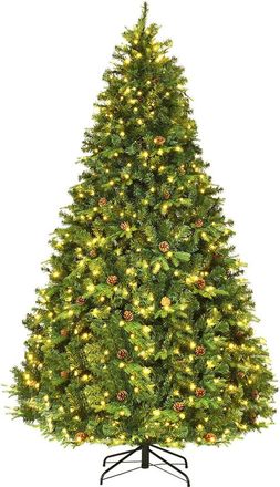 Costway Costway Luz Led &Aacute;rbol De Navidad Artificial 240cm Con Soporte Met&aacute;lica Material Decoraci&oacute;n Para Navidad Hogar Fiesta Verde