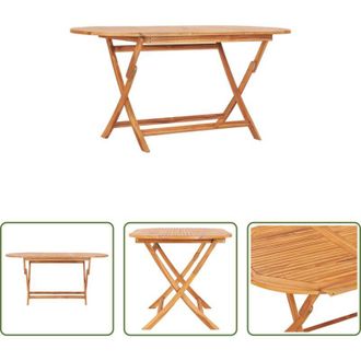 vidaXL vidaXL Tavolo pieghevole - Tavolo da Giardino Pieghevole 160x80x75 cm in Massello di Teak