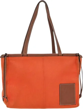 Loewe Cushion Orange Canvas Tote Bag (Pre-Owned)
