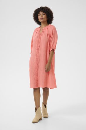 Cream Jurk A-shape pink