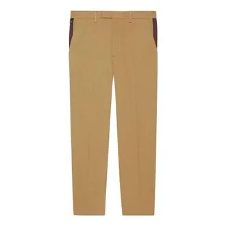 Gucci Cotton Ankle Pant With Web Light Brown 668588-Z8AQY-9727
