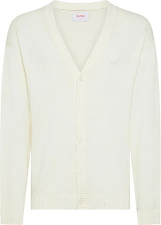 Sun 68 PAN Cardigan vintage broken l/s - Heren - Vesten - Wit - S - Truien & Vesten